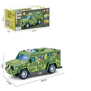 گاوصندوق طرح ماشین ارتشی سبز Military Car Safe Box -اسباب بازی